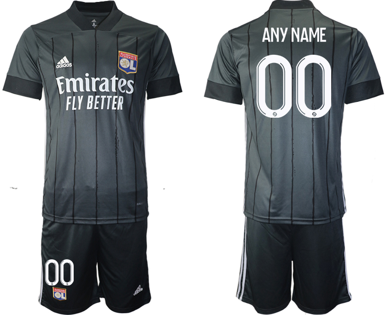 Men 2021 Olympique Lyonnais away custom soccer jerseys